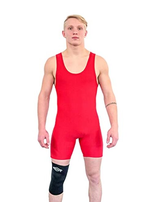 Matman Edge Wrestling Singlet Men Boys Spandex Weightlifting Solid Color