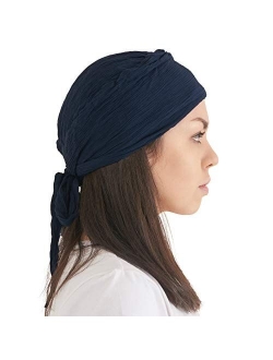 CHARM Pirate Hat Head Scarf - Boho Long Turban Bandana Cap Scarf Gypsy Fortune Teller Pirate Costume