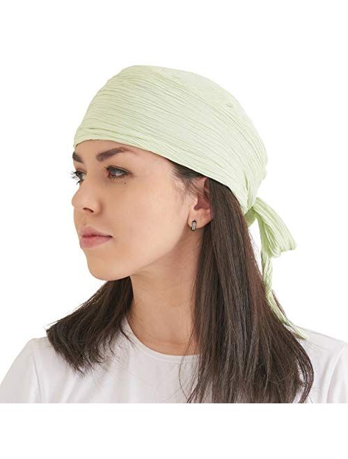 CHARM Pirate Hat Head Scarf - Boho Long Turban Bandana Cap Scarf Gypsy Fortune Teller Pirate Costume