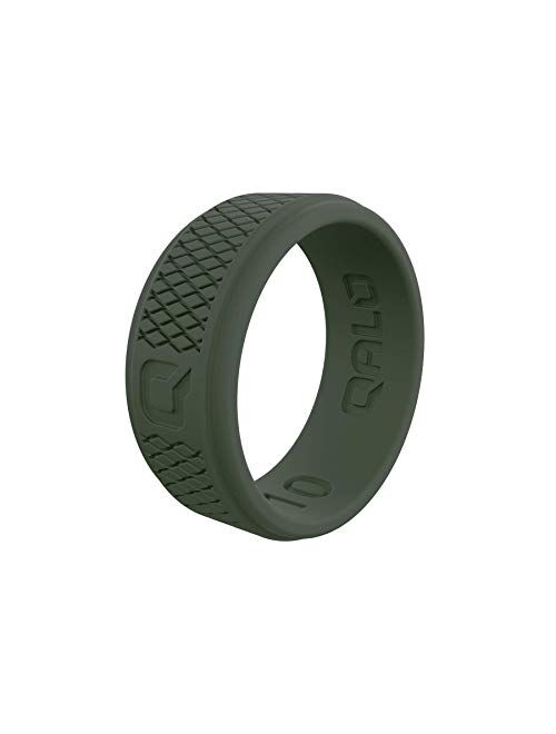 QALO Men's Crosshatch Silicone Wedding Ring Collection