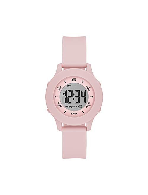 Skechers Women's Rosencrans Digi Quartz Plastic and Silicone Sports Digital Watch