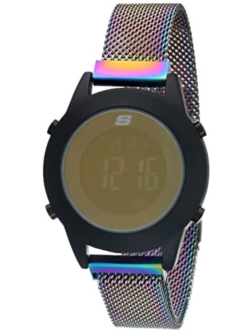 Skechers Women's Rosencrans Digi Quartz Plastic and Silicone Sports Digital Watch