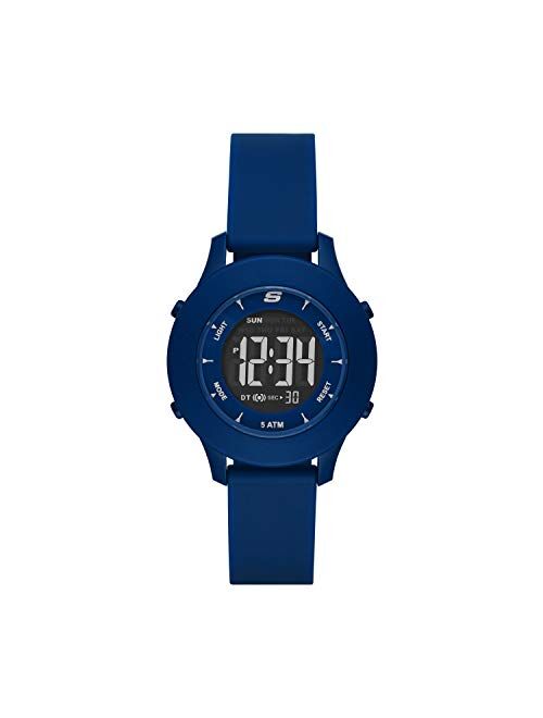 Skechers Women's Rosencrans Digi Quartz Plastic and Silicone Sports Digital Watch