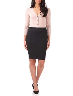 Rekucci Women's Ease into Comfort Fit Perfect Midi Pencil Skirt