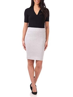 Rekucci Women's Ease into Comfort Fit Perfect Midi Pencil Skirt