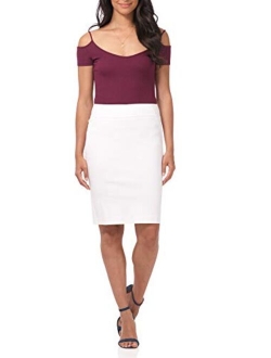 Rekucci Women's Ease into Comfort Fit Perfect Midi Pencil Skirt