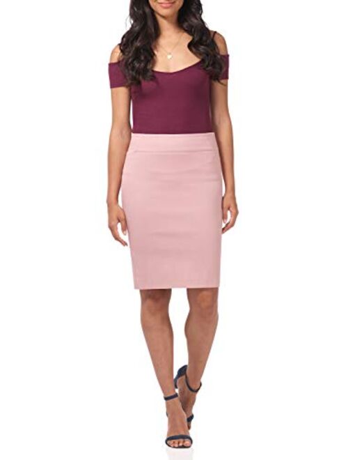 Rekucci Women's Ease into Comfort Fit Perfect Midi Pencil Skirt