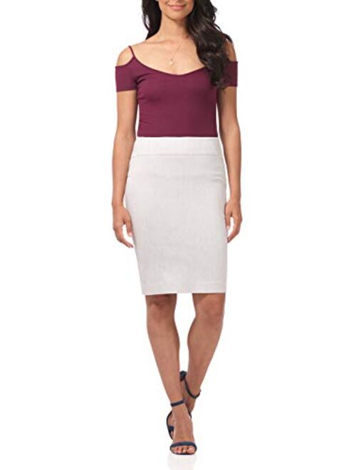 Rekucci Women's Ease into Comfort Fit Perfect Midi Pencil Skirt