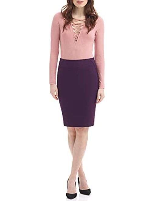 Rekucci Women's Ease into Comfort Fit Perfect Midi Pencil Skirt