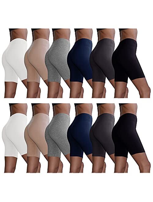 Sexy Basics Womens 12 Pack Sheer & Sexy Cotton Spandex Boyshort Yoga Slip-Short Boxer-Briefs