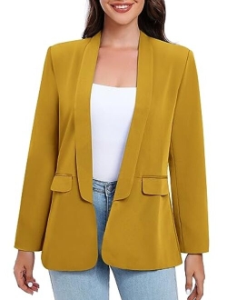 Women's Work Office Blazer Jacket Open Front Business Casual Suit Jacket