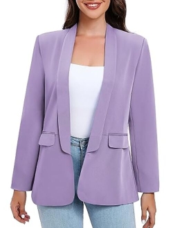 Women's Work Office Blazer Jacket Open Front Business Casual Suit Jacket