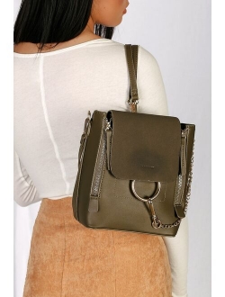 Sidewalk Stunner Taupe Vegan Leather Backpack