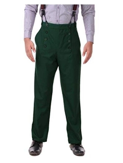 ThePirateDressing Steampunk Victorian Cosplay Costume Architect Men's Pants Trousers