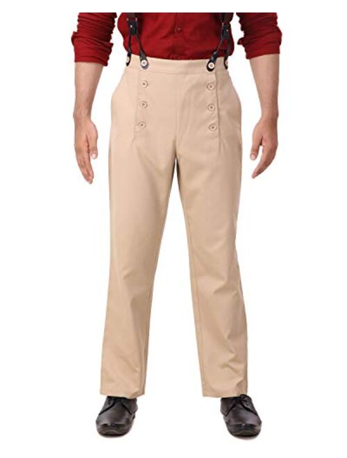 ThePirateDressing Steampunk Victorian Cosplay Costume Architect Men's Pants Trousers