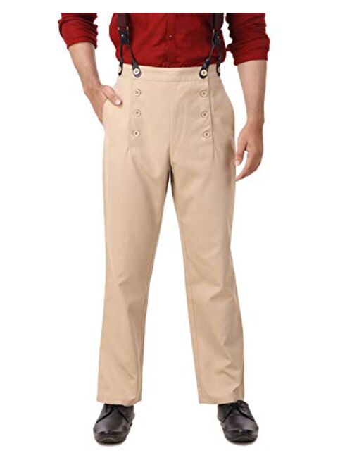 ThePirateDressing Steampunk Victorian Cosplay Costume Architect Men's Pants Trousers