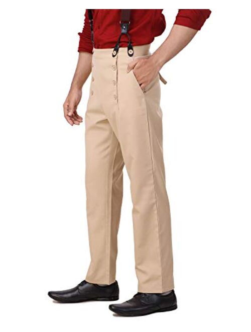 ThePirateDressing Steampunk Victorian Cosplay Costume Architect Men's Pants Trousers