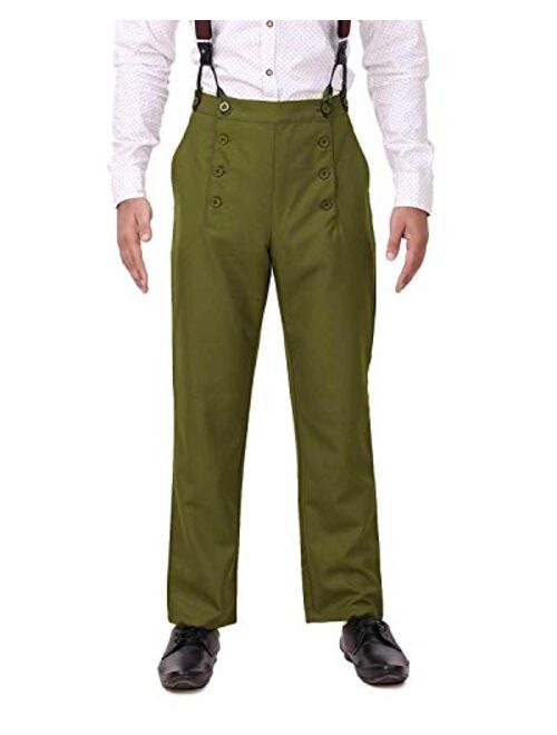 ThePirateDressing Steampunk Victorian Cosplay Costume Architect Men's Pants Trousers