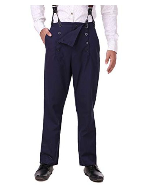 ThePirateDressing Steampunk Victorian Cosplay Costume Architect Men's Pants Trousers