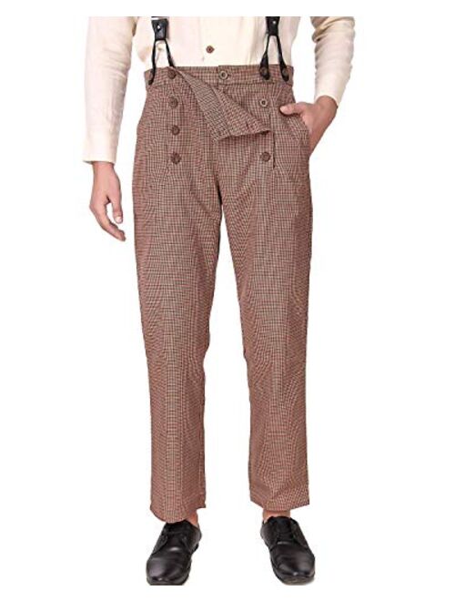 ThePirateDressing Steampunk Victorian Cosplay Costume Architect Men's Pants Trousers