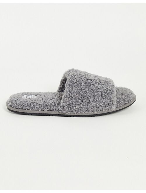 Asos Design house slipper in gray shearling