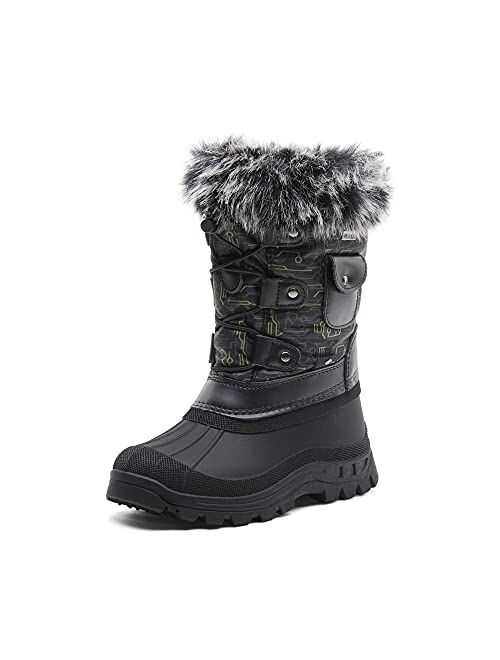 DREAM PAIRS Boys Girls Insulated Waterproof Snow Boots