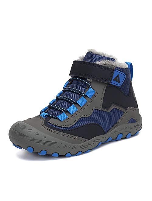 Mishansha Boys Girls Water Resistant Hiking Boots Anti Collision Non Slip Athletic Outdoor Ankle Walking Shoes