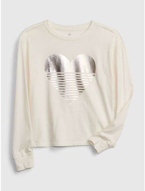 GAP Kids 100% Organic Cotton Boxy Long Sleeve Graphic T-Shirt