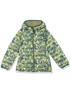 Girls' Lightweight Water-Resistant Packable Hooded Puffer Jacket