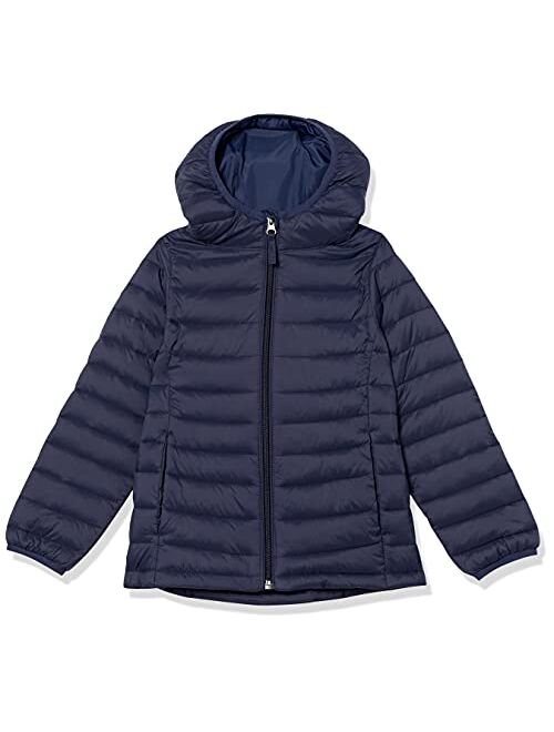 Amazon Essentials Girls' Lightweight Water-Resistant Packable Hooded Puffer Jacket