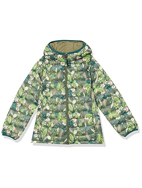 Amazon Essentials Girls' Lightweight Water-Resistant Packable Hooded Puffer Jacket