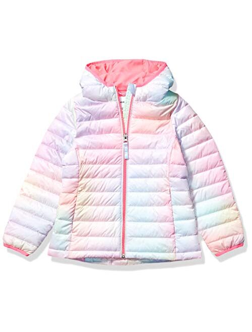 Amazon Essentials Girls' Lightweight Water-Resistant Packable Hooded Puffer Jacket