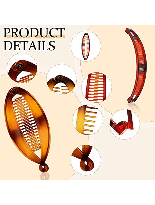 20 Pieces Banana Hair Clips Set Vintage Clincher Combs Classic Large Double Comb Banana Clips Fishtail Hair Clips Ponytail Banana Holder Clips Rounded Edges Hair Clips fo