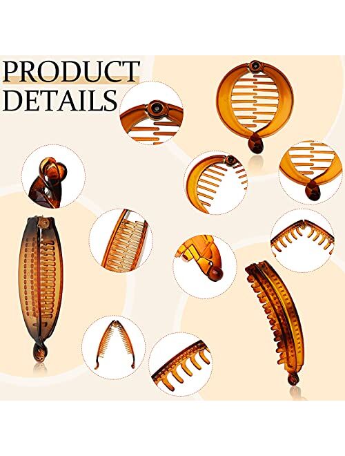 20 Pieces Banana Hair Clips Set Vintage Clincher Combs Classic Large Double Comb Banana Clips Fishtail Hair Clips Ponytail Banana Holder Clips Rounded Edges Hair Clips fo