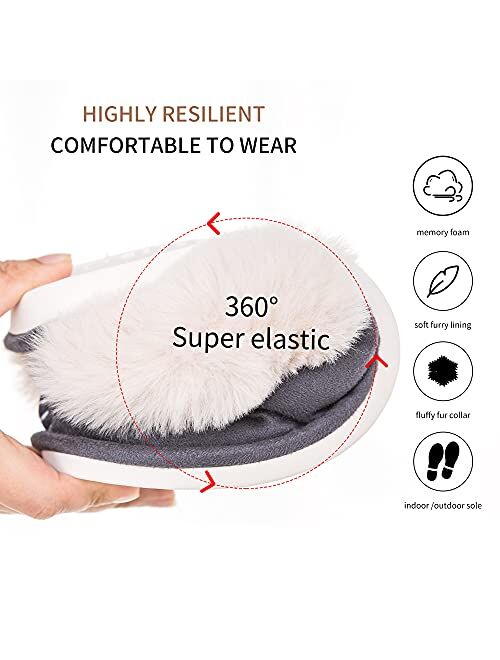 Men's Cozy Memory Foam Slippers,Fuzzy Soft Lining,Warm Anti-Skid Indoor Outdoor House Shoes