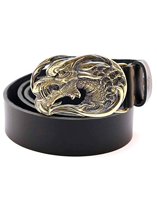 Belt buckle Jormungands Head, Handmade Dragons head solid brass belt buckle