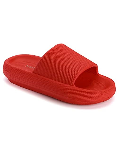 Joomra Pillow Slippers for Women and Men Non Slip Quick Drying Shower Slides Bathroom Sandals | Ultra Cushion | Thick Sole