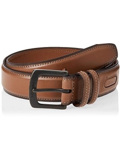 Men's Double Loop Belt-Casual Dress with Single Prong Buckle for Jeans Khakis