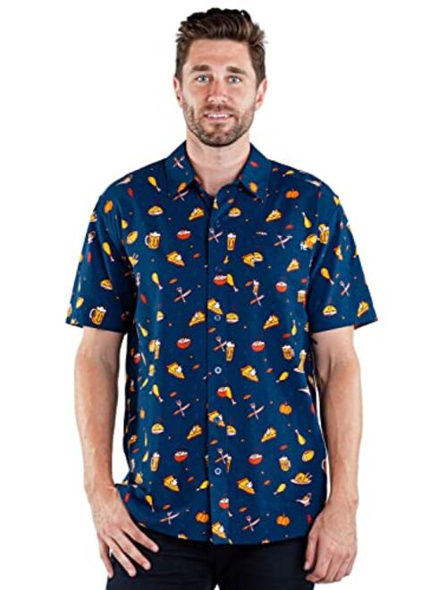 Tipsy Elves Men's Thanksgiving Button Down Shirt - Turkey Day Button Up Shirts for Guys