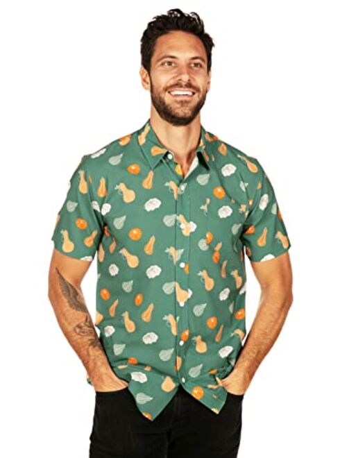 Tipsy Elves Men's Thanksgiving Button Down Shirt - Turkey Day Button Up Shirts for Guys