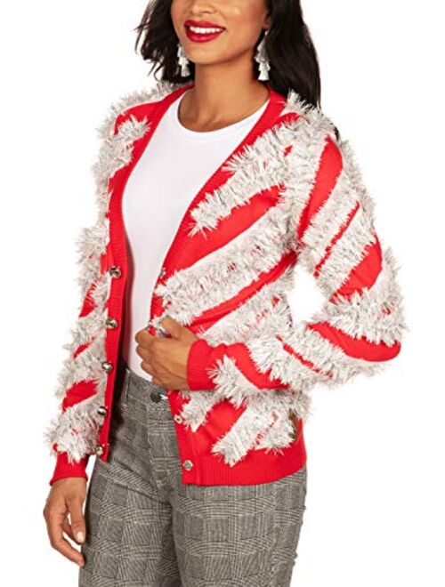 Tipsy Elves Tacky Women's Ugly Christmas Sweater Cardigans Gaudy Garlands and Outrageous Ornaments