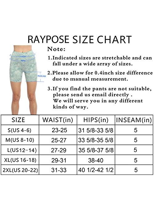 RAYPOSE Yoga Tie Dye Shorts for Women Workout Print Tummy Control Capris Biker High Waist Shorts with Pockets