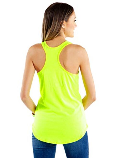 Tipsy Elves Women's Neon Yellow Dare Shirt - 80's Halloween Shirt Tank Top