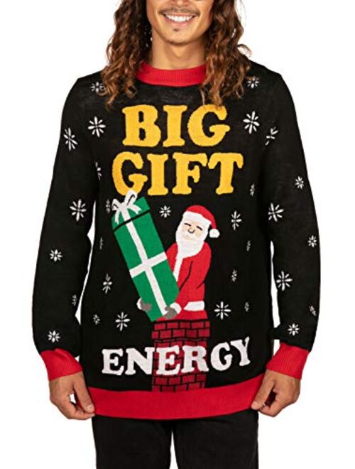 Tipsy Elves Men's Santa Pooping Ugly Christmas Sweater - Funny Santa Xmas Sweater