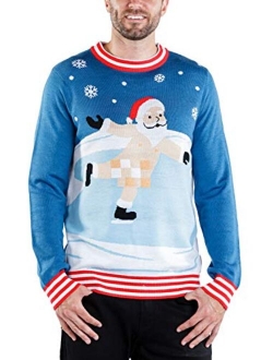 Men's Naughty Santa Ugly Christmas Sweater - Funny Santa Claus Xmas Sweaters for Guys