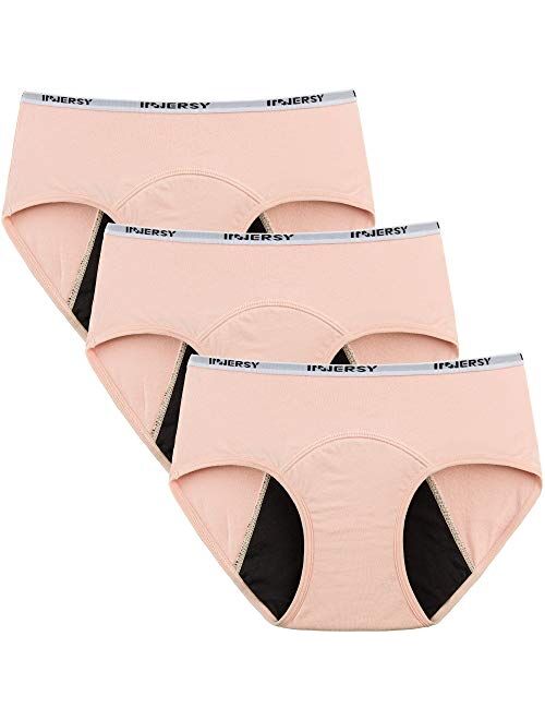 INNERSY Period Underwear for Teen Girls Cotton Leakproof Menstrual Panties 3 Pack