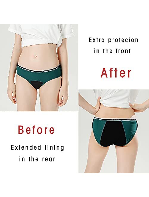 Boboking Big Girl's Cotton Period Panties Teens Breathable Leak-Proof Briefs Women Underwear