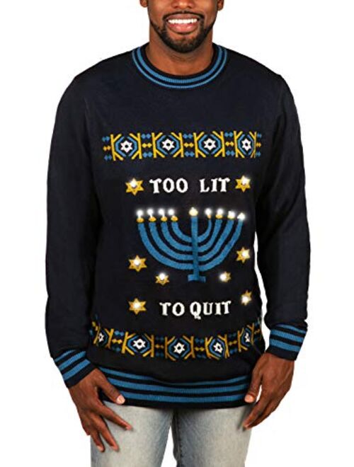 Tipsy Elves Festive Fun Men's Sweaters for Hanukkah Inspired by Classic Ugly Sweaters