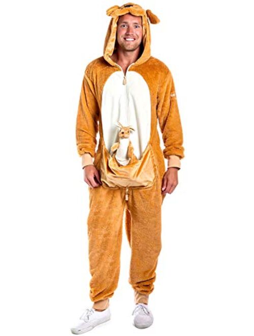 Tipsy Elves' Men's Kangaroo Costume - Brown Marsupiral Halloween Jumpsuit