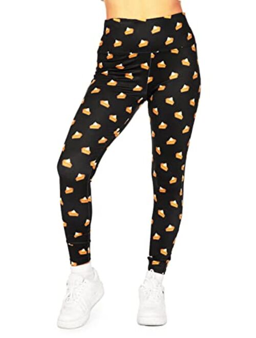 Tipsy Elves Funny Women's Holiday Black Patterned Leggings